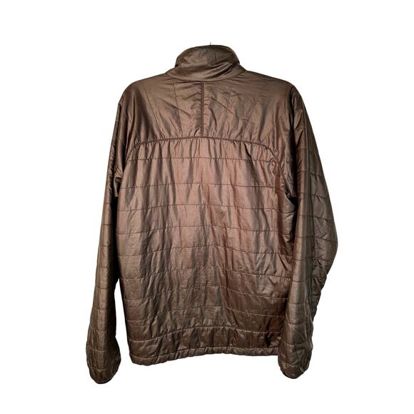 REI Mens M Pertex Quantum Lightweight Nylon Puffer Jacket Packable Outdoor Brown - Picture 2 of 7